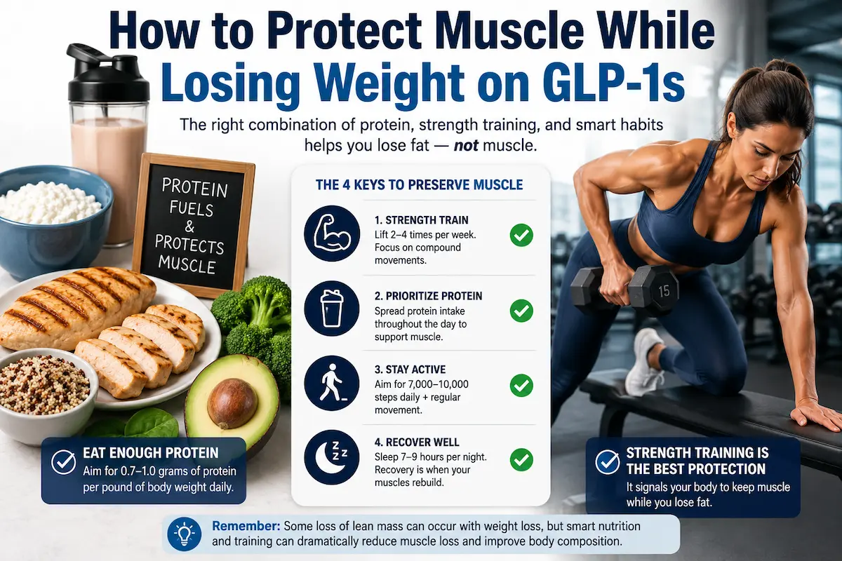 How to protect muscle on GLP-1 medications using protein resistance training physical activity and recovery